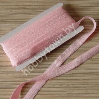 Тесьма эластичная с люрексом 15 мм (цв.св-розовый) 1 м